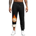 Pantalon Polaire Homme Jogging Hiver Chaud Thermique Coton Sport Pantalons Ample Large Grande Taille Bas de Survêtement Homme XS Legging Noir