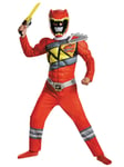 Red Power Ranger Dino Saban's Power Supercharge Muscle Superhero Boys Costume