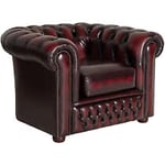 The English Chesterfield Company Shackleton fåtölj skinn röd B111 cm