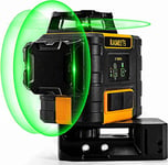 Niveau Laser Vert 3 x 360, Kaiweets Professionnel Laser Niveau Automatique, USB Charge, Autonivellement et Mode Pulsé Extérieur (Batterie rechargeable, Support magnétique et sac de transport)