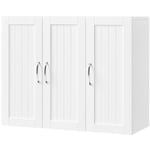 Armoire Toilette Meuble WC Suspendu Bois Armoire Murale Rangement Salle de Bain