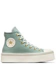 Converse Womens Modern Lift Stitch Sich High Tops Trainers - Off White, Off White, Size 6, Women