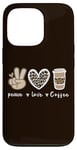 iPhone 13 Pro Cute Leopard Peace Sign Love Coffee Heart For Cafe Lovers Case