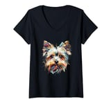 Womens cute Yorkshire Terrier puppy dog love V-Neck T-Shirt