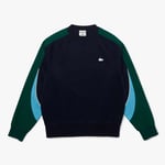 Lacoste Mens Live Crewneck Colourblock Design Sweatshirt in Blue material_cotton - Size X-Small