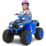 GOPLUS 24V Voiture Électrique Enfants 1 Place, Quad Électrique Enfants Lumières LED, Musique, Radio, Démarrage en Douceur pour Garçons et Filles de