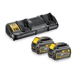 Tillbehörsset DeWalt FlexVolt; 18 V; 54 V; 2x6,0 Ah batt. + laddare DCB132