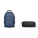 EASTPAK PROVIDER Backpack, 33 L - Powder Pilot (Blue) OVAL SINGLE Pencil Case, 5 x 22 x 9 cm - Black (Black)