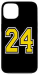 Coque pour iPhone 13 Numéro 24 en version poche jaune, blanc, noir