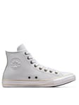 Converse Mens Seasonal Color Leather Hi Trainers - White, White, Size 6, Men