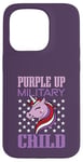 Coque pour iPhone 15 Pro Purple Up Militaire Enfant Licorne Militaire Enfant