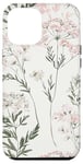 Coque pour iPhone 12 Pro Max Rose pastel Fleurs sauvages Fleurs sauvages Vintage Botanique