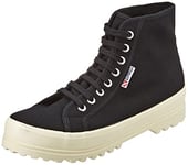 SUPERGA Women's 2341 Alpina Gum Oxford Flat, Black Shiny Offwhite, 5.5 UK