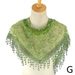 Hollow Tofs Scarf Mode Spets Triangel Bredd Scarf Dam Grac green one-size