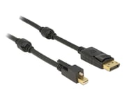 DELOCK – Cable Mini DisplayPort 1.2 male with screw > DisplayPort male 4K 60 Hz 1 m (83721)