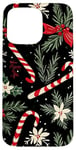 iPhone 15 Pro Max Christmas White Snowflakes With Candy Canes Holiday Xmas Case