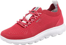 Geox Femme D Spherica A Sneakers, Red, 39 EU