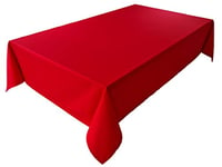 Nappe de Table de qualité supérieure en 100 % Coton Collection Concept - Couleur et Taille au Choix (Nappe Ovale 150 x 300 cm, Rouge)