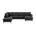 Scandinavian Choice U-soffa Trend 3-sits Soffa m Schäslong V+Divan H Svart 564748