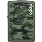 ZIPPO - Camo and Zippo Design - Base Green Matte - Essence Briquet Coupe-Vent, Rechargeable, dans Une boîte Cadeau de Haute qualité 60004363 Normal