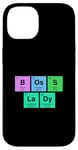 Coque pour iPhone 14 Patron Lady Tableau périodique Cadeau scientifique STEM Laboratoire Femme