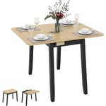 Table Pliante Cuisine, Table Extensible pour 4 Personnes, Table a Manger Extensible avec Rangement Caché, Table Rabattable, Gain de Place, Pied en