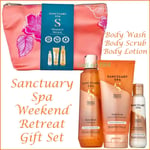 Sanctuary Spa Ladies Gift Set Body Wash, Scrub & Lotion NEW Weekend Retreat