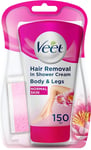 150Ml , Veet Hair Removal in Shower Cream Body & Legs Normal Skin, 1 Sponge