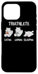 iPhone 16 Pro Max Gamer Triathlete Gaming Cat Plays Video Game Gamer Case