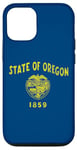 Coque pour iPhone 12/12 Pro Drapeau de l'État d'Oregon The Castor State