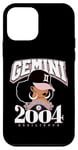 Coque pour iPhone 12 mini Gemini 2004 Perle Anniversaire Afro Zodiaque Reine