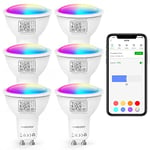 VOCOlinc Ampoule Connectée WiFi GU10, Compatible avec HomeKit/Alexa/Google Home, 4.5W, Contrôle Vocal, Accès à Distance, Multicolore à Intensité Variable, 2200K-7000K Blanc Chaud/Froid (6 Pcs)