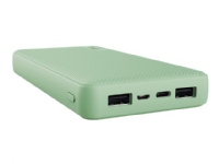 Trust Primo - Strömförsörjningsbank - 20000 mAh - 74 Wh - 15 Watt - 3 A - Fast Charge - 3 utdatakontakter (2 x USB, 24 pin USB-C) - på kabel: Micro-USB - grön