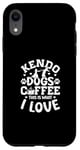 Coque pour iPhone XR Kendo Dogs Coffee This Is What I Love Kendo japonais