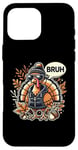 Coque pour iPhone 16 Pro Max Pinceau à dinde Funny Cool pour Thanksgiving, automne