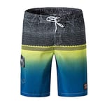 Walker Valentin Swimwear Mens Swim Shorts Beach Short Pants Swimming Trunks Quick Dry Swimwear Bermuda Surf Board Swimsuit Silver 1901 Yellow, Size : M