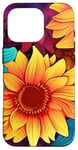 Coque pour iPhone 16 Pro Rainbow Sunflowers - Tournesols Arc-en-Ciel Vibrants