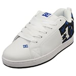 DC Shoes Court Graffik Mens Skate Trainers in White Blue - 8 UK