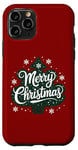 Coque pour iPhone 11 Pro Arbre vert festif joyeux Noël vacances d'hiver joie