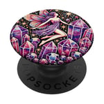 Illustration de fée en cristal violet améthyste PopSockets PopGrip Adhésif