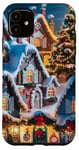 Coque pour iPhone 11 Village Enneigé Hiver Neige Noël Modèle Flocons De Neige