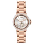 Michael Kors Montre pour femme Camille, mouvement automatique à trois aiguilles, boîtier en acier inoxydable or rose de 33 mm avec bracelet en acier inoxydable, MK9051