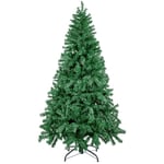 Uten Sapin de Noël Artificiel 210cm Arbre de Noël Vert Décoration Fêtes de Noël avec Support en Métal 1000 Branches