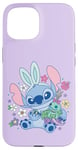 Coque pour iPhone 15 Disney Lilo & Stitch Cute Easter Bunny Stitch and Scrump