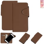 Protective cover for Motorola Edge 50 Fusion flip case faux leather brown mobile