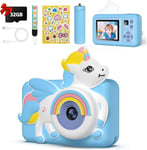 Appareil photo numérique licorne pour enfants avec trépied, écran 20 MP/HD 108/2 pouces, photo et vidéo, cadre, filtre, musique, jeux, appareil photo avec carte mémoire 32 G, cadeaux pour.[G675]