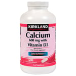 Kirkland Calcium 600mg with Vitamin D3 600 Coated Caplets Food Supplement