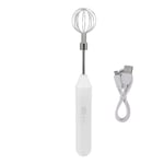 (White)Electric Hand Mixer Three Speeds Battery Powered Milk Frother Home Baking