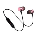 Ecouteurs Bluetooth Metal pour WIKO View 3 Smartphone Sans Fil Telecommande Son Main Libre INTRA-AURICULAIRE Univ - ROSE