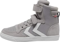 hummel Slimmer Stadil Leather High Jr Baskets Hautes, Gris (Alloy 1100), 28 EU